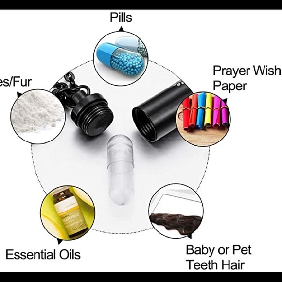 abooxiu Cylinder Cremation Necklace Pet Ashes Urn - Picture 5 of 9